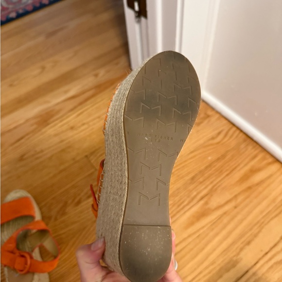Marc Fisher LTD Renni Platform Espadrille Wedge Sandals Orange Suede Size 5 - Picture 14 of 16